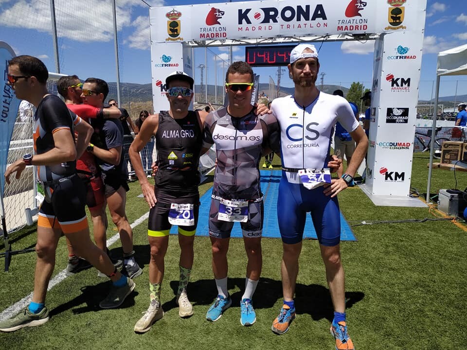 Victor Arroyo, Jose Almagro y Juan Benjumea, podium masculino de #Ecotrimad 2019