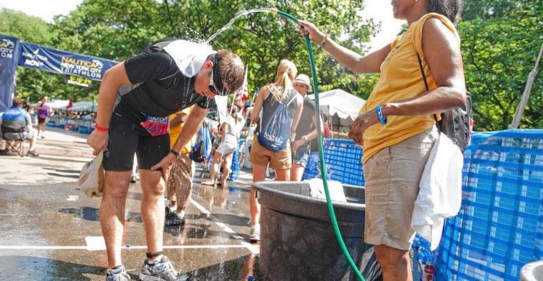 Wasserschlauch, um Hitze zu vermeiden