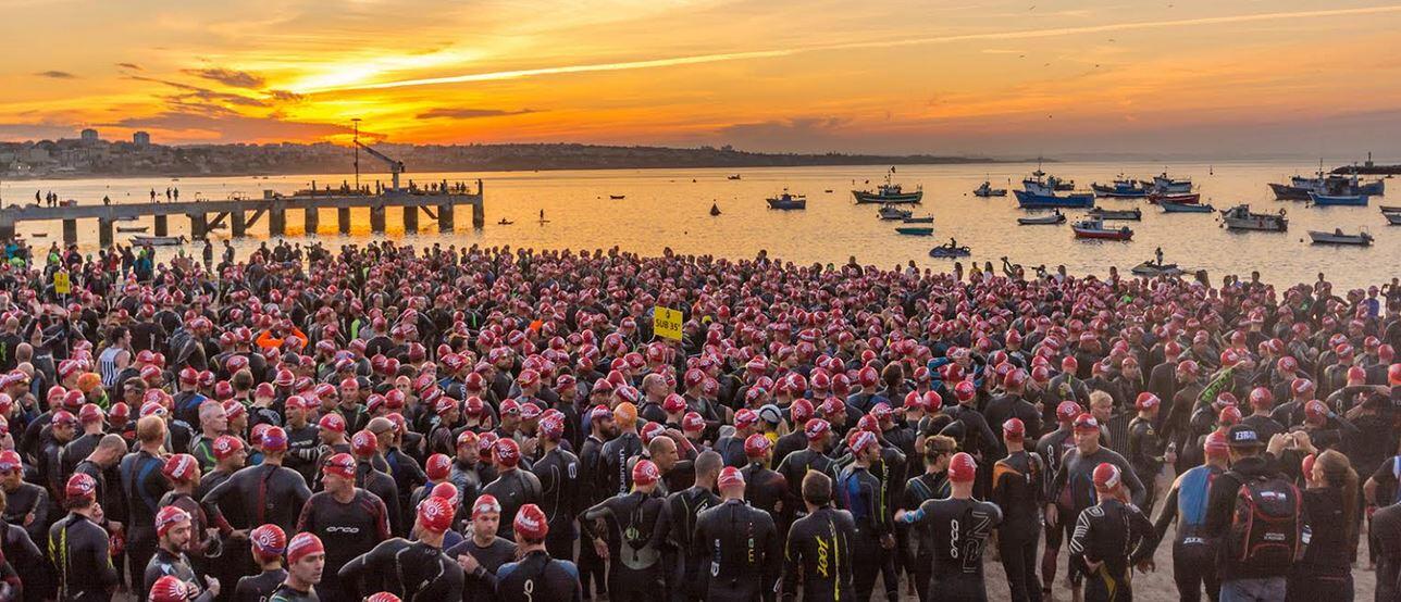 Salida nataciçom IRONMAN 70.3 Cascais