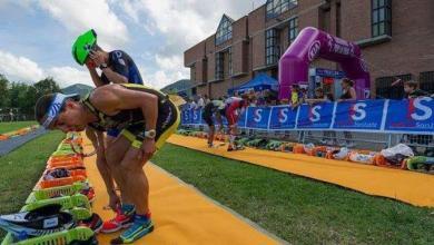 Zona di transizione del triathlon della Buelna Valley