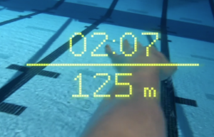 Formulaire de natation avec mesure en temps réel