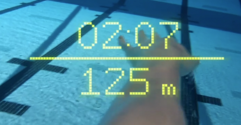 Formulaire de natation avec mesure en temps réel