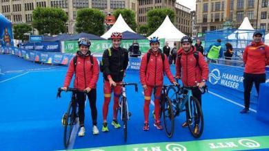 Seleção espanhola wts haburgo revezamento misto triathlon