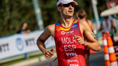 Mario Mola en carrera a pie en las WTS Edmonton