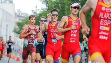 Fernando Alarza, Mario Mola e Javier Gómez Noya nel WTS