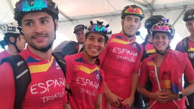 El equipo español de relevos mixtos en Edmonto