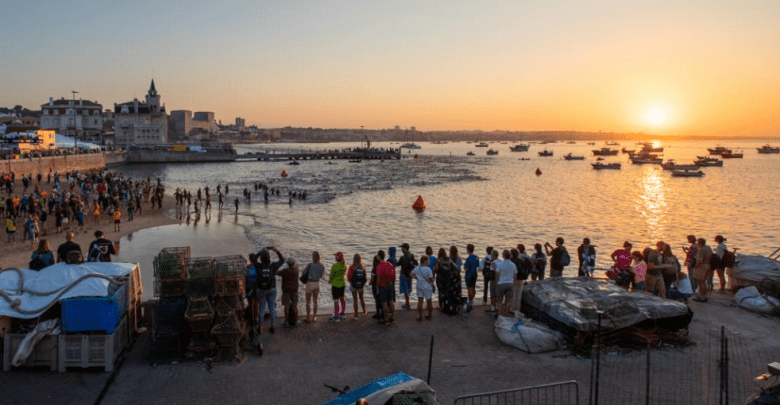 Inizio nuoto IRONMAN 70.3 Cascais