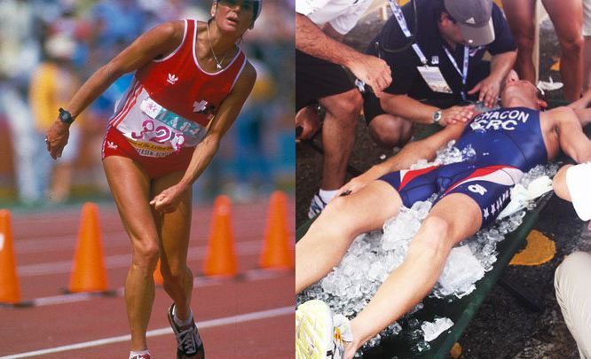 Athletes suffering heat stroke