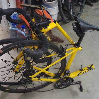 Anja Knapp's bicycle after the accident