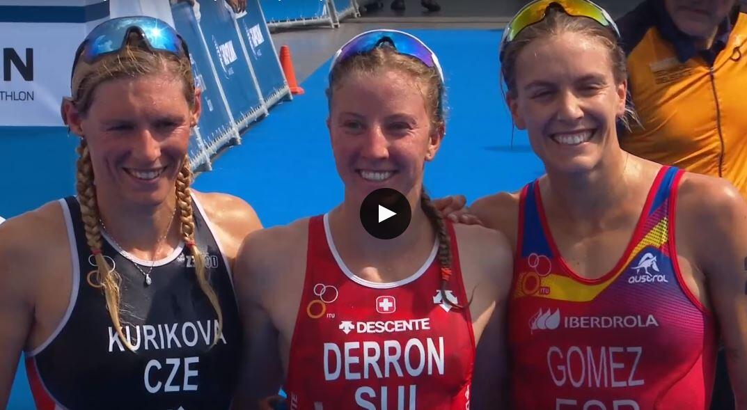 odium femenino del Campeonato de Europa de Triatlón Sprint en Kazan
