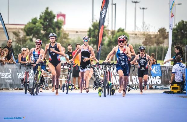 Übergang im Valencia Triathlon