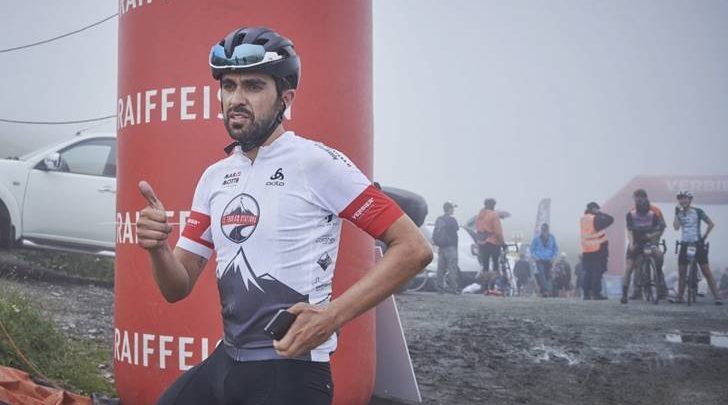 Alberto Contador at the end of the Tour des Stations