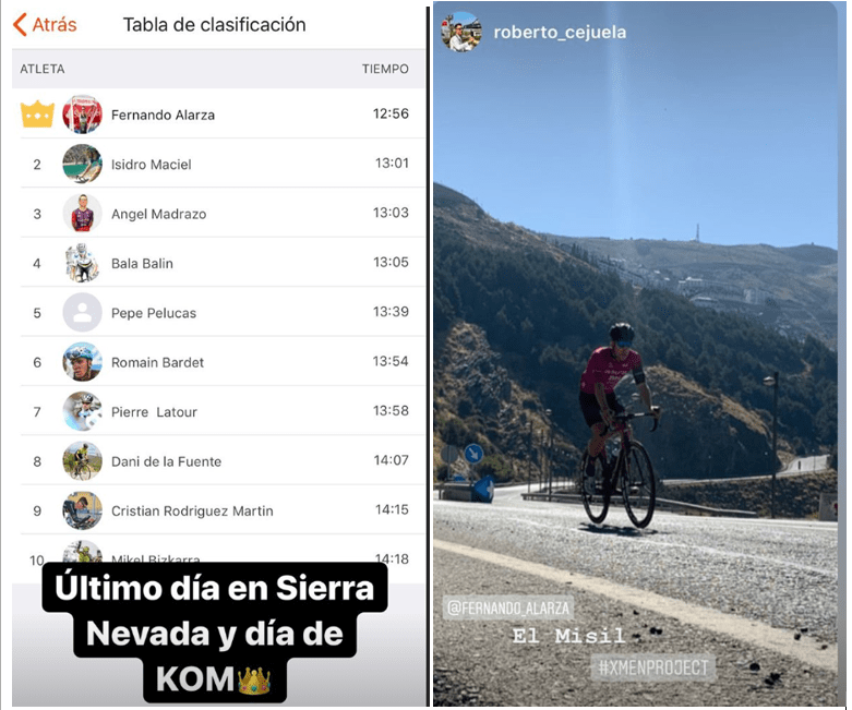 Datos Strava Fernando Alarza subida "Cruce militares"