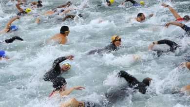 Swimming sector in a triathlon