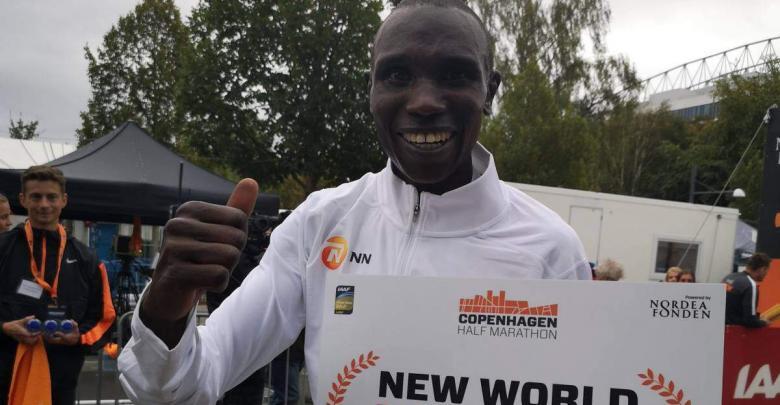 Geoffrey Kamworor at the Copenhagen Half Marathon