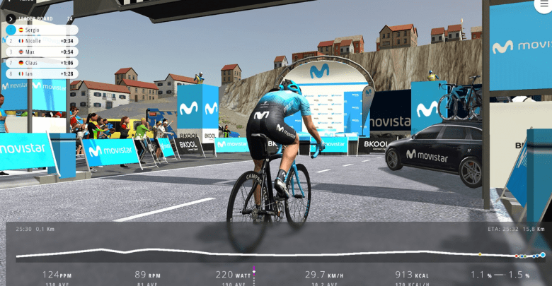 Capture of the MOVISTAR VIRTUAL CYCLING of Bkool