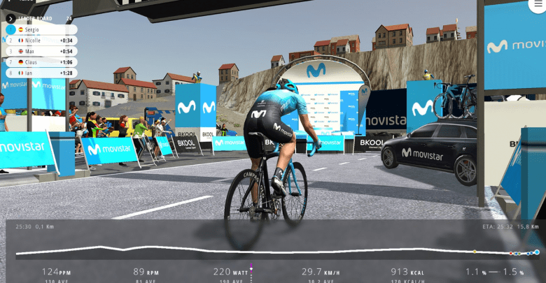 Capture du CYCLISME VIRTUEL MOVISTAR de Bkool