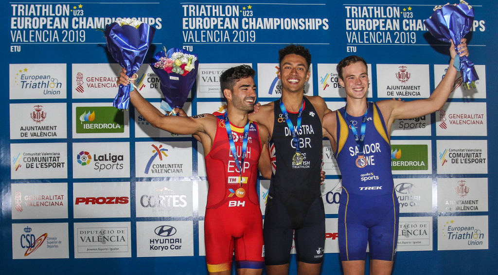 Javier Lluch en el podium del Campeonato de Europa Sub23