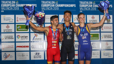 Javier Lluch en el podium del Campeonato de Europa Sub23