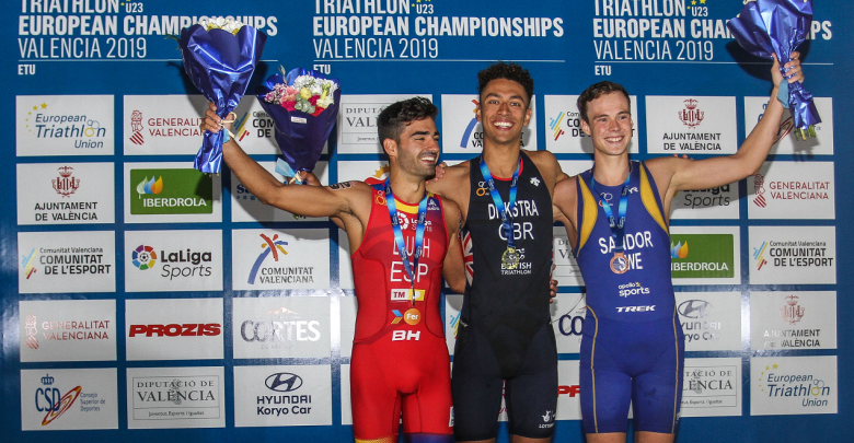 Javier Lluch on the podium of the European Sub23 Championship