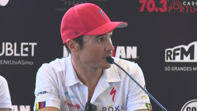 Javier Gómez Noya at the IRONMAN 70.3 Cascais press conference