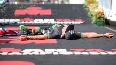 Gustav Iden alla fine dell'IRONMAN 70.3 Bello