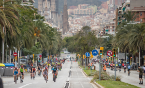 Fahrradsegment des Barcelona Triathlon