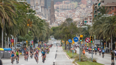 Segment de cycle du triathlon de Barcelone