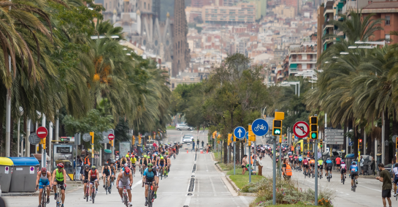 Segmento ciclista del Barcelona Triathlon