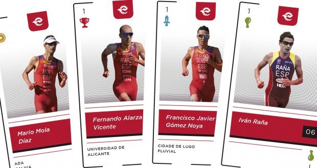 Iván Raña, Javier Gómez Noya y Mario Mola en el PROTOUR Pontevedra