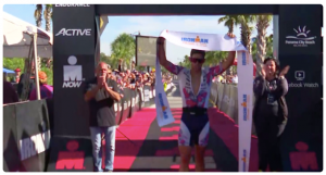 Joe Skipper winning the IRONMAN Florida