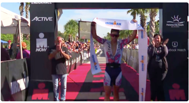 Joe Skipper winning the IRONMAN Florida