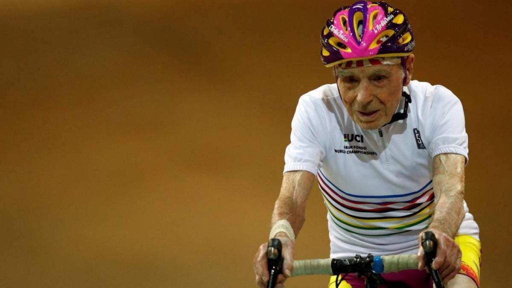 Robert Marchand sobre la bicicleta