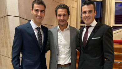 Mario Mola, Iván Raña e Javier Gómez Noya na gala do COE 2019