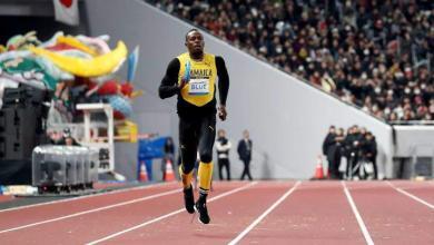 Usain Bolt en el estadio olímpico de Tokio