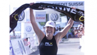 Siri Lindley ganando una Copa del Mundo de Triatlón
