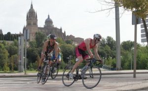 Cycling segment of the Salamanca Triathlon