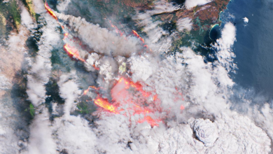 Incendio en Australia visto desde el aire