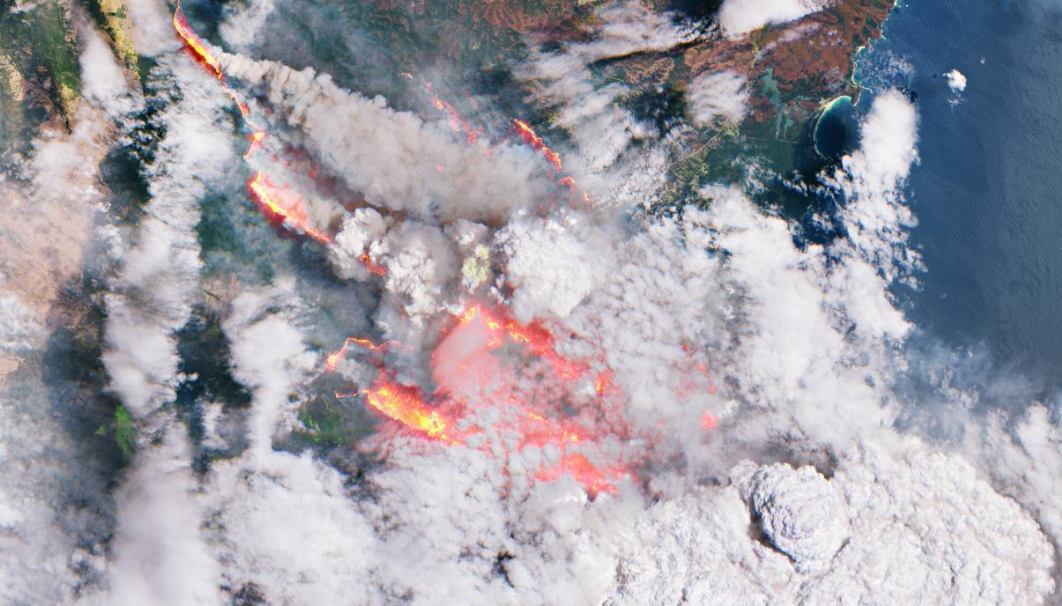 Incendio en Australia visto desde el aire