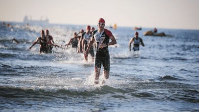 Abfahrt beim Valencia Triathlon