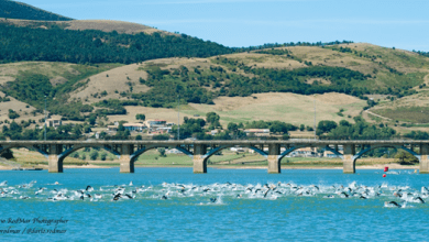 Departure of the Buelna Valley Triathlon