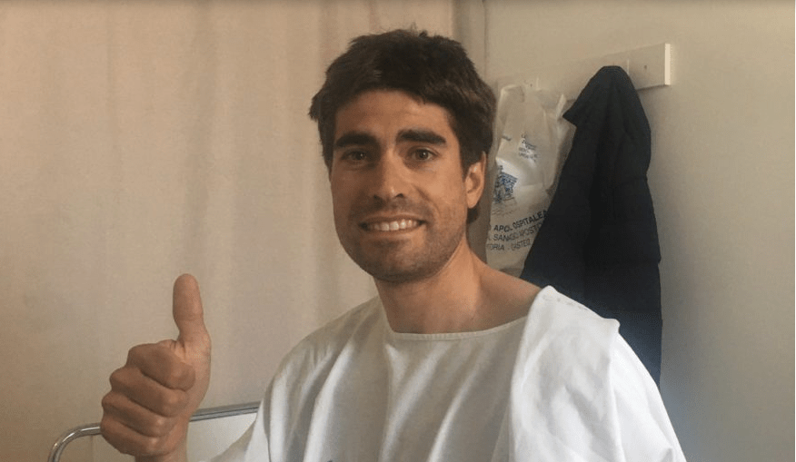 Mikel Landa en el hospital