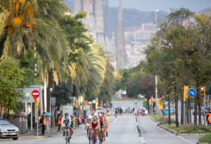 Segment de cycle du triathlon de Barcelone