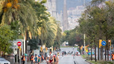 Segmento ciclistico del Triathlon di Barcellona