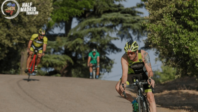 Segmento ciclista en un triatlón en la casa de campo