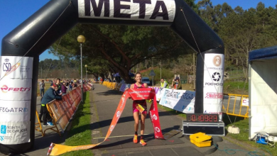 Tamara Gómez ganando el Duatlón de Poio