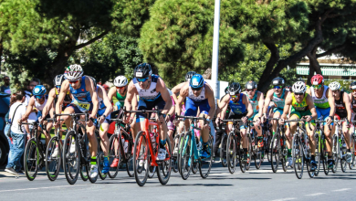 Segmento ciclistico di un duathlon