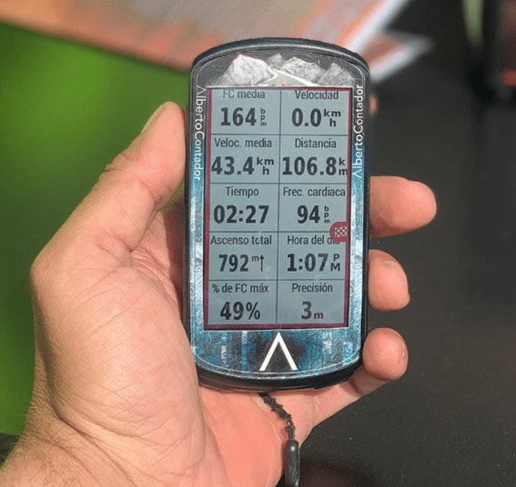 Datos entrenamiento Alberto Contador