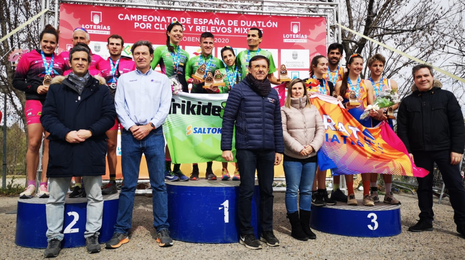 Podium del Campeonato España Duatlón Relevos Mixtos en Alcobendas 2020