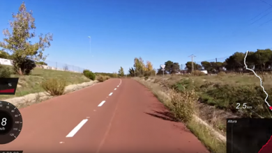 Sessão de patins, na ciclovia de Colmenar (Madrid)